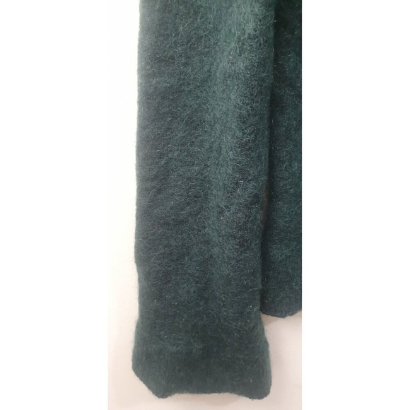 & Other Stories Sweater Mohair /Wool,Dark green Mock Neck, flared sleeve at hem - Picture 7 of 11